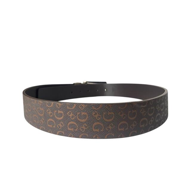 Guess Belt Size 30 Womens Spell Out & Large G Metal Buckle Clasp Adjustable - Picture 4 of 7